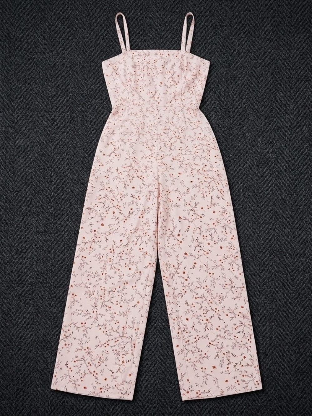STATE Lavender Floral Wide Leg Jumpsuit Tie Back Size 8
